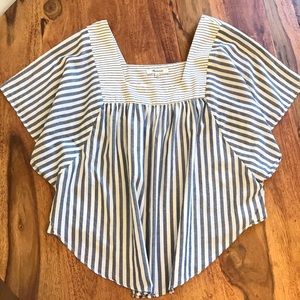 Madewell Blue & White Stripe Kimono Sleeve Top